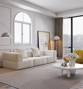 Professionale moderno anello nordico Bubble Beige bouclé divano Set 3-4 posti durevole soggiorno divano Interior <span class=keywords><strong>Design</strong></span> mobili - Product Image 5