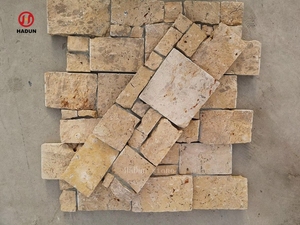 सीमेंट के साथ पीले स्लेट रॉक प्राकृतिक दीवार पत्थर पैनल - Product Image 5