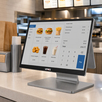 Terminal de point de vente tout-en-un avec double écran, moniteur POS, caisse enregistreuse, système Windows pour les magasins de proximité et la vente au détail