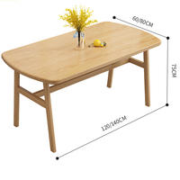 Ensemble de table à manger rectangulaire moderne en bois avec 4 chaises pliantes pour entrepôt et usage domestique