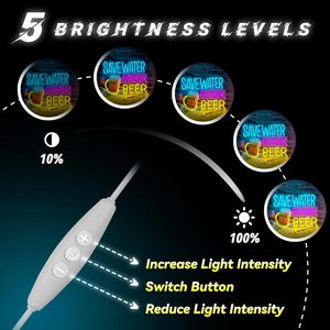 Save Water Drink Beer Neon LED Transparent Acrylic Board Modern Bar Decorative Light Home Decor Ambient Light Shop <b>Sign</b> 5V 12V - Product Image 3
