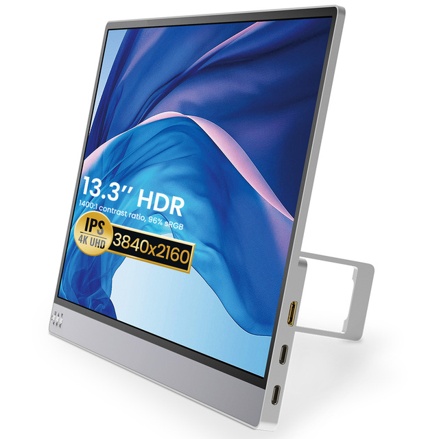 OEM 13.3 Inch 4K Portable Monitor 3840*2160 Mobile Monitor IPS 100%sRGB LCD Gaming Display
