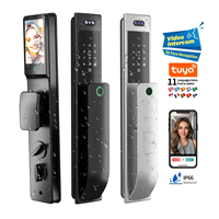 Kunci Hotel Tahan Air HANJIA S7 untuk Luar Ruangan, Aplikasi Tuya, Pengenal Wajah, Sidik Jari, Kartu RFID, Kata Sandi, Penyimpanan Kartu Memori Cloud