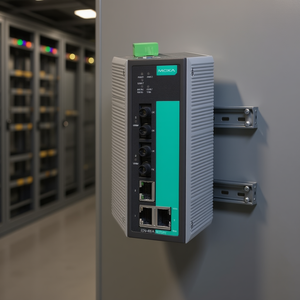 Switch Gestionado Moxa EDS-405A-MM-ST-T de 5 Puertos 10/100Mbps Industrial para Montaje en Riel DIN - Product Image 3