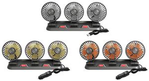F4310 Portable Triple-<b>Head</b> Car <b>Fan</b> 12V/24V/5V USB Cooling System for Summer for Cars Trucks Vans - Product Image 6