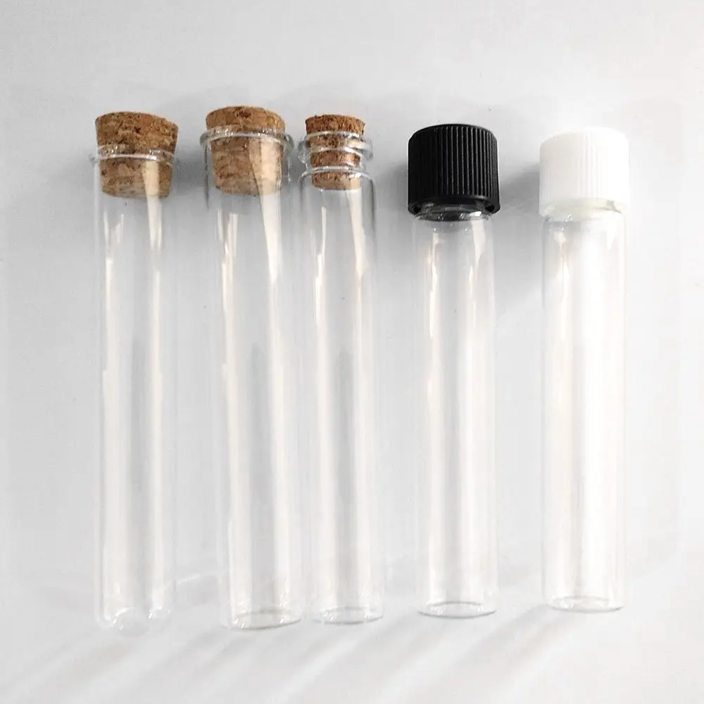 110mm 115mm 120mm Reusable Child Resistant Test Tube Childproof Glass Tube Small Glass Bottles with Screw Tops