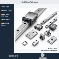 Pièces d'assemblage de guides linéaires en aluminium 6061 et acier sur mesure, service d'usinage CNC, fournisseur OEM, ISO 9001, Ra 1.6µm, 0.005mm, MOQ 1