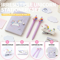 Juego de Papelería con Grapadora de Unicornio - Kit de Útiles Escolares para Niños