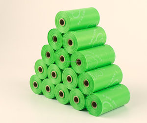 Sacs à déjections pour animaux de compagnie biodégradables et compostables avec logo personnalisé imprimé en usine, sacs à crottes pour chien avec distributeur - Product Image 2