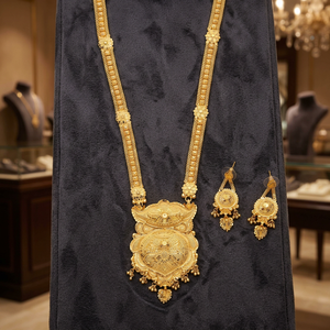 Colliers courts en laiton plaqué or 14K, 18K, 24K, design floral traditionnel, ensemble de bijoux fantaisie, bijoux de mode, Oro Joyeria - Product Image 4