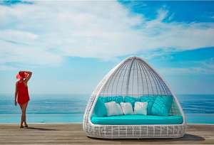 All-Weather Outdoor PE Rattan Large Sun Spa Canopy Élégant Daybed Patio Garden Wicker Lounge Hotels Pool Fashionable Sun Lounger - Product Image 6