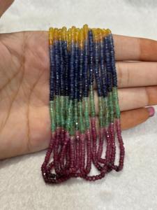 สร้อยคอประดับลูกปัดแซฟไฟร์หลากสี KD GEMS JEWELLERY ทรงกลม ประดับด้วยหินเจียระไน ตัวเรือนแบบกรงเล็บ สไตล์โบฮีเมียน ออร์โธดอกซ์ รุ่นที่สาม - Product Image 6