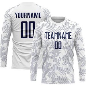 Camiseta de Fútbol Personalizada de Manga Larga Unisex, Sublimada, 180g, Absorbe la Humedad, Cuello Redondo, Nombre, Número y Logotipo del Equipo Personalizados - Product Image 2