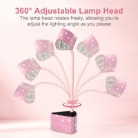Lampu Kuku UV Tanpa Kabel Diamond untuk Kuku Gel, Dapat Diisi Ulang 18W, Pengering Kuku UV LED dengan Sensor Pintar untuk Salon Kuku & Penggunaan di Rumah