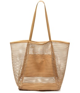 Customized Large-sized Mesh Summer Autumn <strong>Open</strong> Embroidery Beach Tote <strong>Bag</strong> Casual Handbag for Women Foldable Single-shoulder <strong>Bag</strong> - Product Image 1