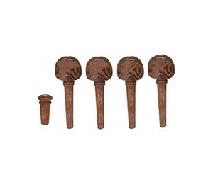 ชุดชิ้นส่วนไวโอลินไม้ปีกไก่ Wenge พร้อมอุปกรณ์ไวโอลินฝังเปลือกพร้อมหมุดส่วนคางและหมุดปลาย - Product Image 4