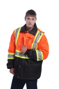 Chaqueta DE SEGURIDAD reflectante de invierno 3 en 1 impermeable a prueba de viento para lluvia clima frío para exteriores - Product Image 2