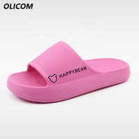 OLICOM Sandales personnalisées avec logo pour femmes, mignonnes, antidérapantes, séchage rapide, pour la douche, confortables, effet nuage, pour intérieur et extérieur