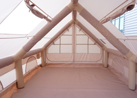 Tente de safari en gros, imperméable, 12 places ㎡   Tentes de camping gonflables en coton Oxford AB Door House, tente de camping gonflable de type cabine