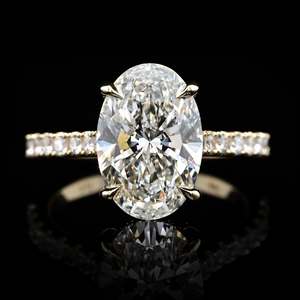 Bague en diamant de laboratoire, or massif 14 carats, taille ovale, couleur D, luxe, pour femme, RIZTA JEWELS, certifiée IGI, bijoux fins pour mariage et fiançailles - Product Image 1