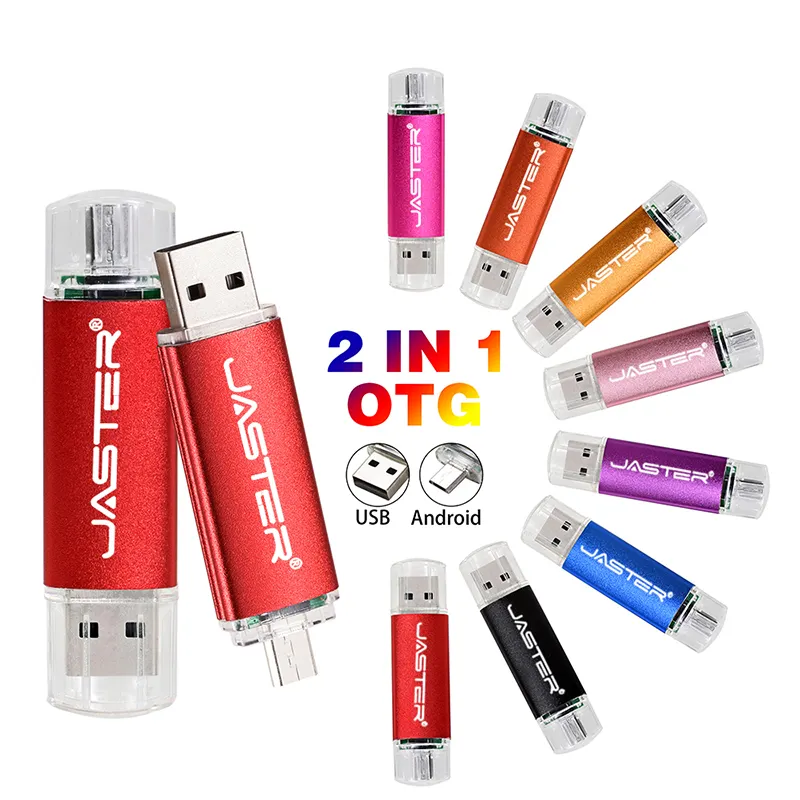 Roterende 2 In 1 Usb 2.0 Flash Drive Otg Pendrive Voor Android Mobiele Telefoons 4Gb 8Gb 16Gb 32Gb 64Gb 128Gb Memory Stick