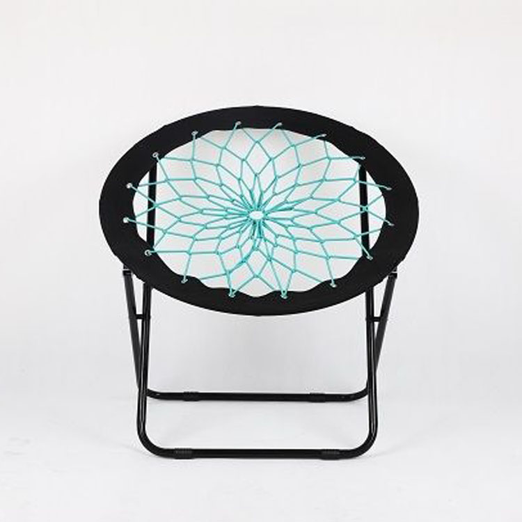Tela negra + cuerda elástica azul