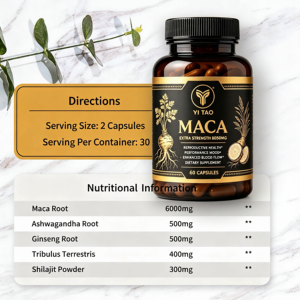Capsules de Maca 8050mg Extra Fortes, Complément Énergétique Masculin, Favorise la Santé Reproductive, les Performances, l'Humeur et la Circulation Sanguine, 60 Comprimés - Product Image 3