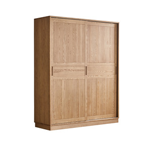 Solid Wood Sliding Door <b>Wardrobe</b> <b>Large</b> Capacity Bedroom Storage Cabinet Multifunctional Adult Use - Product Image 4