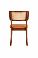 Chaise de salle à manger en bois au dossier canné, style moderne et élégant, ergonomique, siège rembourré, écologique, pour salle à manger et bureau à domicile