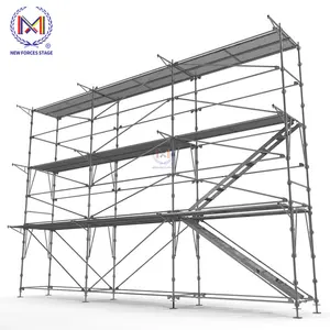 Q235-Juego de andamios de acero galvanizado en caliente, marco en H, escalera para construcción