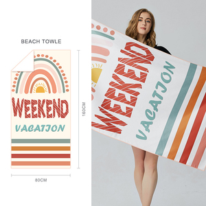 ผ้าขนหนูชายหาดไมโครไฟเบอร์เนื้อนุ่มพิมพ์ลายโลโก้แบรนด์หรู ออกแบบได้ตามต้องการ ขายส่งราคาพิเศษ - Product Image 2