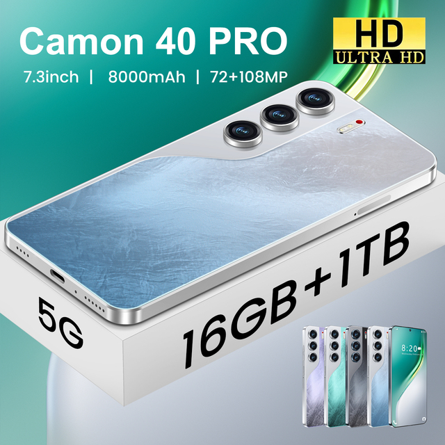 Camon 40 Pro Unlocked Smartphone 7.3 Inch 5G 16GB+1TB 108MP Camera 10 Core Android 15 Dual SIM OEM Price 2026
