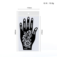 Pochoirs de tatouage au henné adhésifs Golden Phoenix GP, noirs, réutilisables, autocollants de tatouage temporaire DIY en PVC, modèle HS, emballage individuel en sachet OPP