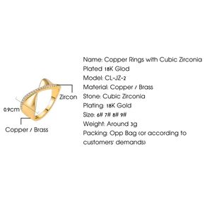 Anillo de Boda de Mujer de Alta Calidad Chapado en Oro de 18K con Circonita, Anillos de Moda Modernos - Product Image 2