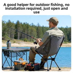 Sedia e Tavolo Pieghevoli Stile Glamping per Esterni - Kit Completo con Borsa Portaoggetti, Tavolo Avvolgibile per Pesca e Campeggio - Product Image 4