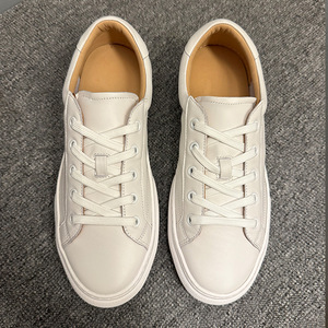 QHCCID Baskets basses en cuir blanc pour hommes, chaussures de marche décontractées respirantes - Product Image 2