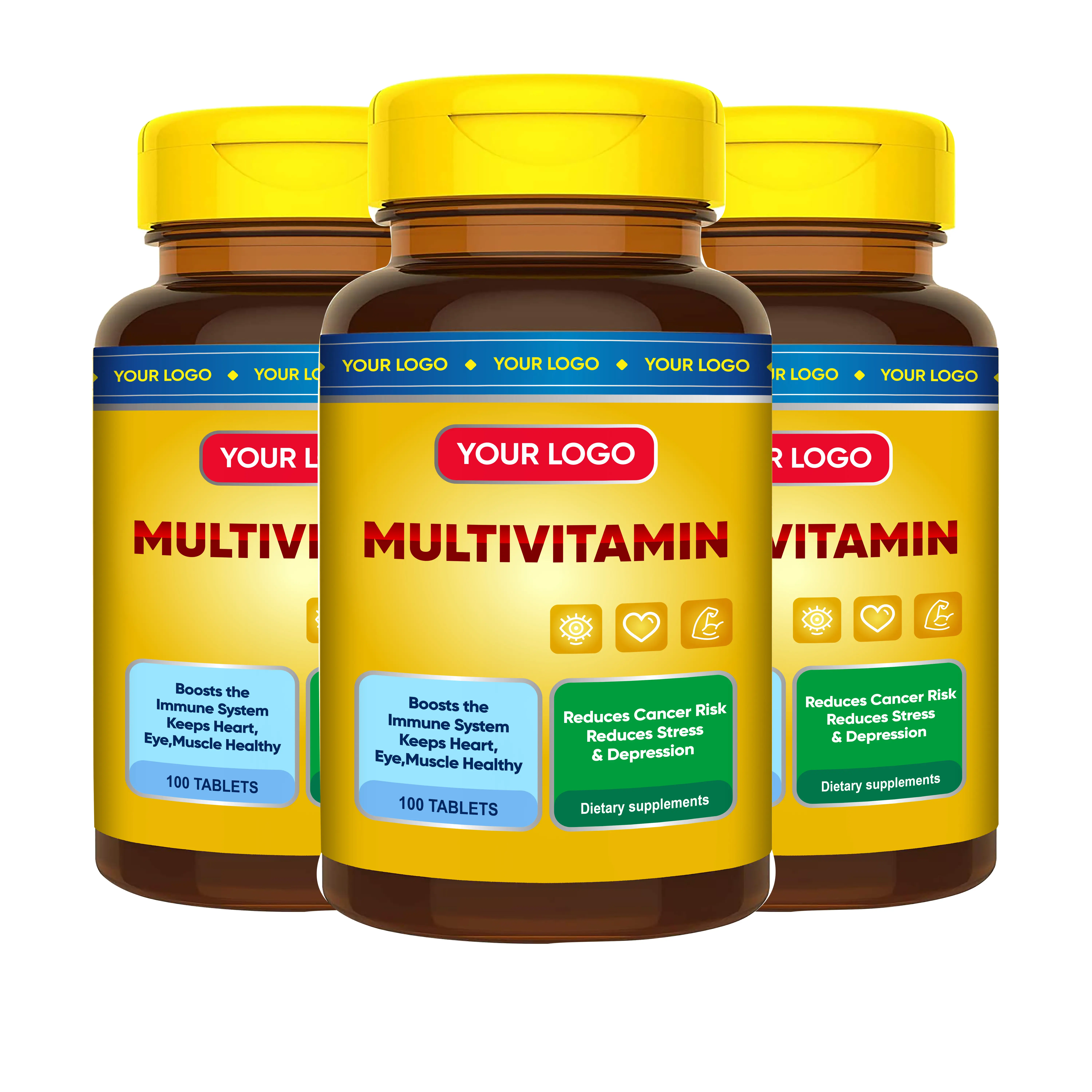 Suplemen Label pribadi pembuat Herbal Plus Multivitamin tablet Vitamin untuk 50 + Pria