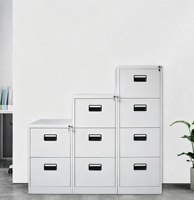 Armoire de classement verticale en acier contemporaine à 4 tiroirs verrouillables, meuble de rangement de bureau en métal antirouille, fournitures commerciales