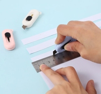 Couteau de poche Kawaii Express Box coupe-papier lame rechargeable outil de bureau porte-clés trou école papeterie bricolage qualité OEM
