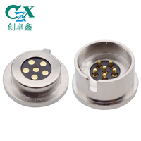 Connecteur magnétique à ressort rond en cuivre CZX, 6 broches mâle/femelle, boîtier en laiton, adaptateur de communication de données 2A 12V