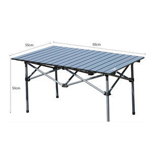 طاولة وكراسي قابلة للطي للاستخدام الخارجي، طاولة من الفولاذ الكربوني قابلة للطي، طقم طاولة وكراسي محمول للنزهات والتخييم - Product Image 5