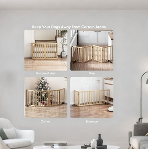 Vente directe usine : Barrière pliable indépendante en bois <span class=keywords><strong>pour</strong></span> chiens, idéale <span class=keywords><strong>pour</strong></span> les escaliers et les clôtures intérieures <span class=keywords><strong>pour</strong></span> la sécurité domestique. - Product Image 4