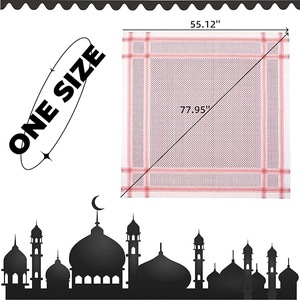 Arabian Saudi Sehmag Head Cover Traditional Dress Scarf for Men and Women Red & White Headscarf Kerchief - Product Image 3