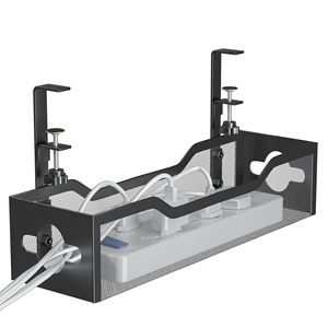 Under Desk Cable Organizer No Drill Power Cord <b>Rack</b> Rectangle <b>Wall</b> Mounted <b>Wire</b> Management Box Desktop <b>Storage</b> Solution - Product Image 5