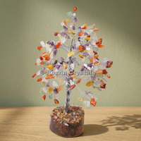 Nuevo Árbol de Cristal con Piedras Preciosas de Aspecto Natural y Alambre de Piedras Reiki Múltiples (300 Chips) - Decoración Feng Shui para el Hogar