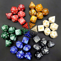 Dés à 20 faces en acrylique à coins arrondis, ensemble de 7 pièces, motifs marbrés et nacrés, pour jeux de rôle de table Dungeons & Dragons
