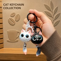 Gantungan Kunci Kucing 3D Geometris Bersegi, Liontin Kepala Kucing, Aksesoris Lucu Kawaii, Tali Ponsel, Grosir, Custom