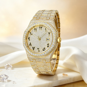 Reloj de lujo con diamantes de imitación Moissanite VVS1 para hombre, estilo hip hop, con movimiento automático y caja de regalo, éxito de ventas. - Product Image 4