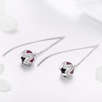 SCE504 Beste schmuck Indischen stil rot edelstein mit sterling silber kette ohrringe tulpe blume geformt zirkon cz stein