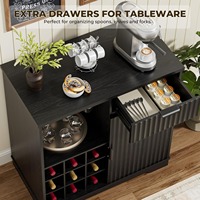 Meuble à liqueurs moderne, bar à café cannelé, armoire à vin avec porte-verres et casier à bouteilles pour salon, cuisine, salle à manger